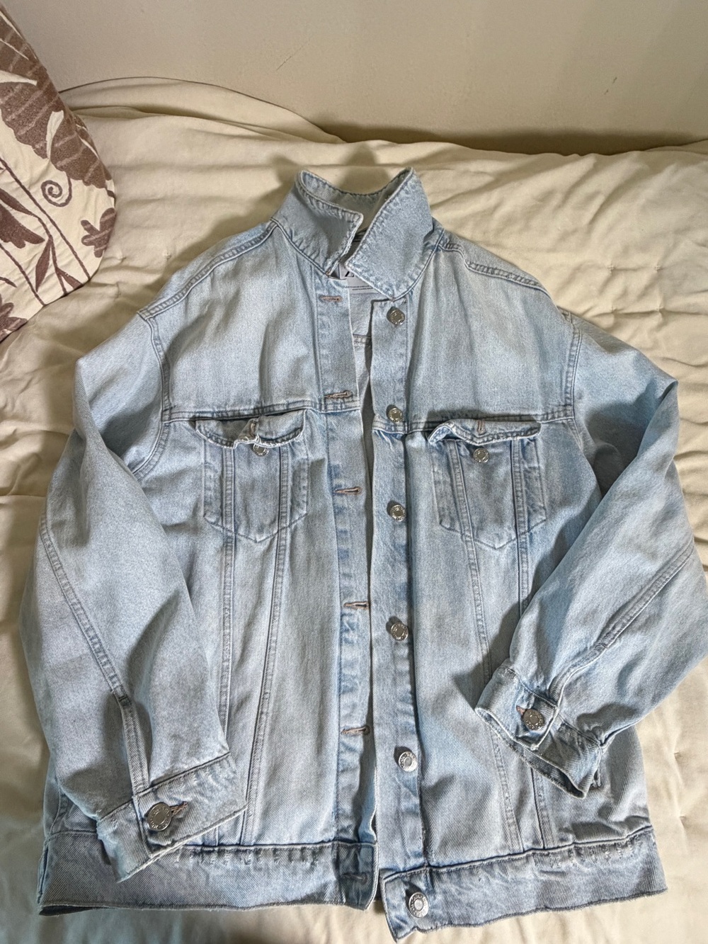 ZARA Oversized Light Wash Denim Jacket XS/S